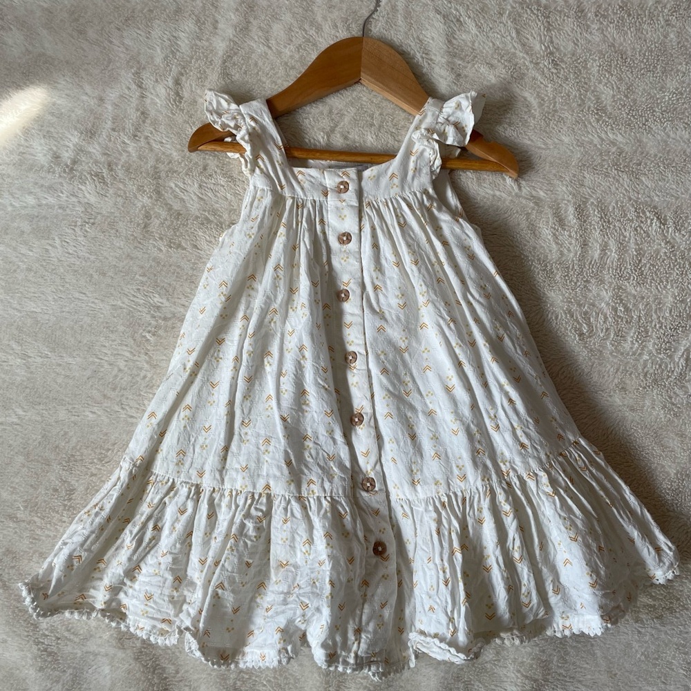 Tahari White Ruffled Tiered Sundress